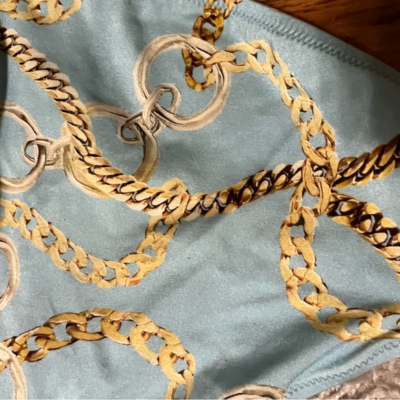 L’AGENCE Sky Blue & Gold Chain Bikini Set | Size M | Luxe Swim - Picture 4 of 6